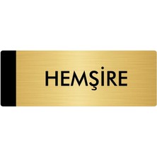 Özarslan Dizayn Metal Yönlendirme Levhası Departman Kapı İsimliği Hemşire 7 x 20 cm Altın