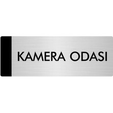 Özarslan Dizayn Metal Yönlendirme Levhası Departman Kapı İsimliği Kamera Odası 10 x 20 cm Gümüş