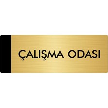 Özarslan Dizayn Metal Yönlendirme Levhası Departman Kapı İsimliği Çalışma Odası 10 x 20 cm Altın