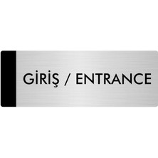Özarslan Dizayn Metal Yönlendirme Levhası Departman Kapı İsimliği Giriş/entrance 10 x 20 cm Gümüş