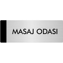 Özarslan Dizayn Metal Yönlendirme Levhası Departman Kapı İsimliği Masaj Odası 7 x 20 cm Gümüş