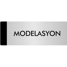 Özarslan Dizayn Metal Yönlendirme Levhası Departman Kapı İsimliği Modelasyon 7 x 20 cm Gümüş
