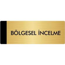 Özarslan Dizayn Metal Yönlendirme Levhası Departman Kapı İsimliği Bölgesel-İncelme 10 x 20 cm Altın