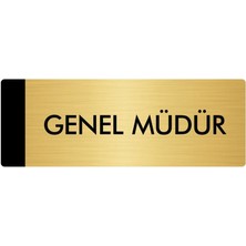 Özarslan Dizayn Metal Yönlendirme Levhası Departman Kapı İsimliği Genel Müdür 10 x 20 cm Altın