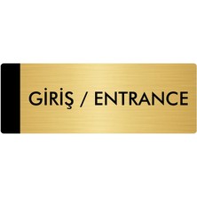 Özarslan Dizayn Metal Yönlendirme Levhası Departman Kapı İsimliği Giriş/entrance 7 x 20 cm Altın
