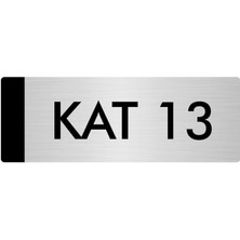 Özarslan Dizayn Metal Yönlendirme Levhası Departman Kapı İsimliği Kat 13 7 x 20 cm Gümüş