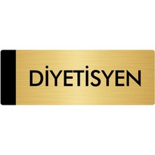 Özarslan Dizayn Metal Yönlendirme Levhası Departman Kapı İsimliği Diyetisyen 7 x 20 cm Altın