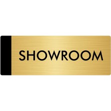 Özarslan Dizayn Metal Yönlendirme Levhası Departman Kapı İsimliği Showroom 5 x 20 cm Altın