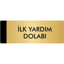 Özarslan Dizayn Metal Yönlendirme Levhası Departman Kapı İsimliği Ilk Yardım Dolabı 7 x 20 cm Altın