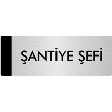 Özarslan Dizayn Metal Yönlendirme Levhası Departman Kapı İsimliği Şantiye Şefi 7 x 20 cm Gümüş