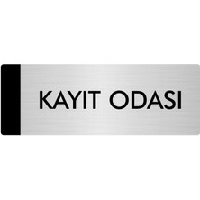 Özarslan Dizayn Metal Yönlendirme Levhası Departman Kapı İsimliği Kayıt Odası 7 x 20 cm Gümüş