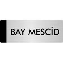 Özarslan Dizayn Metal Yönlendirme Levhası Departman Kapı İsimliği Bay Mescid 7 x 20 cm Gümüş
