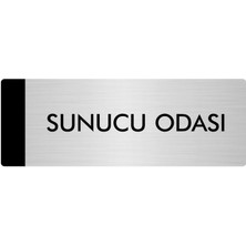 Özarslan Dizayn Metal Yönlendirme Levhası Departman Kapı İsimliği Sunucu Odası 7 x 20 cm Gümüş