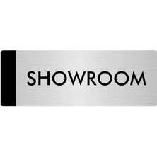 Özarslan Dizayn Metal Yönlendirme Levhası Departman Kapı İsimliği Showroom 10 x 20 cm Gümüş