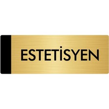 Özarslan Dizayn Metal Yönlendirme Levhası Departman Kapı İsimliği Estetisyen 7 x 20 cm Altın
