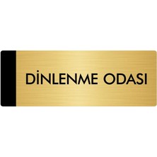 Özarslan Dizayn Metal Yönlendirme Levhası Departman Kapı İsimliği Dinlenme Odası 10 x 20 cm Altın