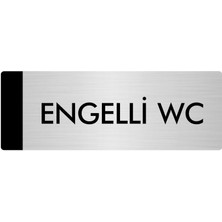 Özarslan Dizayn Metal Yönlendirme Levhası Departman Kapı İsimliği Engelli Wc 5 x 20 cm Gümüş