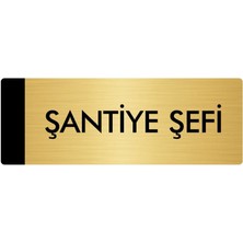 Özarslan Dizayn Metal Yönlendirme Levhası Departman Kapı İsimliği Şantiye Şefi 7 x 20 cm Altın