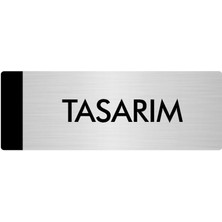 Özarslan Dizayn Metal Yönlendirme Levhası Departman Kapı İsimliği Tasarım 7 x 20 cm Gümüş