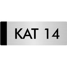 Özarslan Dizayn Metal Yönlendirme Levhası Departman Kapı İsimliği Kat 14 7 x 20 cm Gümüş