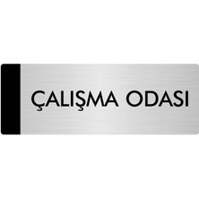 Özarslan Dizayn Metal Yönlendirme Levhası Departman Kapı İsimliği Çalışma Odası 7 x 20 cm Gümüş