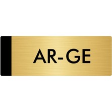 Özarslan Dizayn Metal Yönlendirme Levhası Departman Kapı İsimliği Ar-Ge 10 x 20 cm Altın