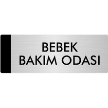 Özarslan Dizayn Metal Yönlendirme Levhası Departman Kapı İsimliği Bebek Bakım Odası 10 x 20 cm Gümüş