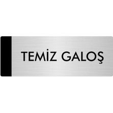 Özarslan Dizayn Metal Yönlendirme Levhası Departman Kapı İsimliği Temiz Galoş 10 x 20 cm Gümüş
