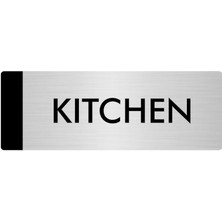 Özarslan Dizayn Metal Yönlendirme Levhası Departman Kapı İsimliği Kitchen 10 x 20 cm Gümüş