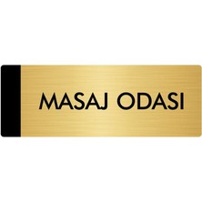 Özarslan Dizayn Metal Yönlendirme Levhası Departman Kapı İsimliği Masaj Odası 10 x 20 cm Altın
