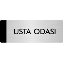 Özarslan Dizayn Metal Yönlendirme Levhası Departman Kapı İsimliği Usta Odası 10 x 20 cm Gümüş