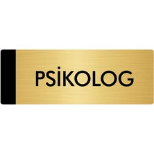 Özarslan Dizayn Metal Yönlendirme Levhası Departman Kapı İsimliği Psikolog 7 x 20 cm Altın
