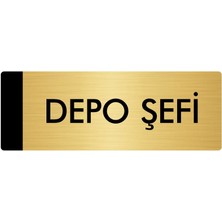 Özarslan Dizayn Metal Yönlendirme Levhası Departman Kapı İsimliği Depo Şefi 7 x 20 cm Altın