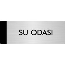 Özarslan Dizayn Metal Yönlendirme Levhası Departman Kapı İsimliği Su Odası 7 x 20 cm Gümüş