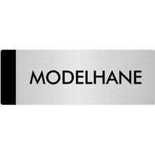 Özarslan Dizayn Metal Yönlendirme Levhası Departman Kapı İsimliği Modelhane 10 x 20 cm Gümüş
