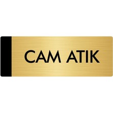 Özarslan Dizayn Metal Yönlendirme Levhası Departman Kapı İsimliği Cam Atık 10 x 20 cm Altın