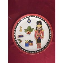 Limoncello Çini Atölyesi Dekoratif Yılbaşı Seti El Yapımı Çini Tabak 30 Cm+2 Adet 18 cm