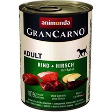 Animonda Gran Carno Sığır Etli Geyik ve Elmalı Yetişkin Köpek Konservesi 400 gr