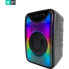 Dvıp Q11 Taşınabilir Bluetooth 5.2 Hoparlör Fm Radio, Usb, Tf Sd, Rgb Light Show Siyah