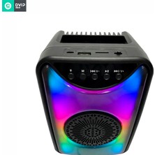 Dvıp Q11 Taşınabilir Bluetooth 5.2 Hoparlör Fm Radio, Usb, Tf Sd, Rgb Light Show Siyah