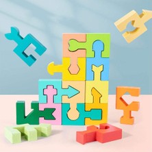 Fengxun-HB Ahşap Çocuk Tetris Renkli Puzzle Bebek Tetris Oyunu Eğitici Oyuncaklar (Yurt Dışından)