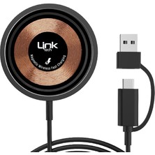 LinkTech Anadroid Ios Manyetik Wireless 15W Hızlı Şeffaf Şarj Standı MIDI-514W