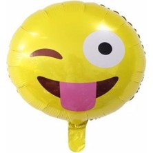 Bal10 Dünyası Emoji Folyo Balon Dil Çıkaran 45 cm