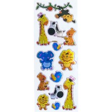 Sticker Kabartmalı Stiker Defter, Planlayıcı Etiket Orman Hayvanları (CB432) 16X7 cm