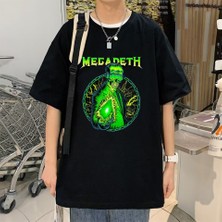 Touz Moda Rock Serisi Megadeth Baskılı Siyah Oversize T-Shirt