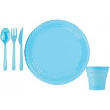 Kidspartim Mavi Plastik Sofra Seti 25 Kişilik