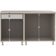T Designo Ipek Alt Mutfak DOLABI140 cm – Safir Meşe – Tezgah Dahil Değil