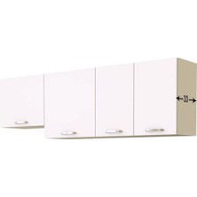 T Designo  Melodi Üst Mutfak Dolabı 200 cm –beyaz
