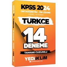 Yediiklim Yayınları 2024 KPSS Ortaöğretim Ön Lisans Genel Yetenek Türkçe 14 Deneme Tamamı Çözümlü