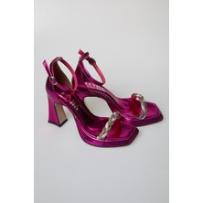 Duygushoesbag Kadın  Örgülü Bant Detaylı Tek Bant Abiye Ayakkabı